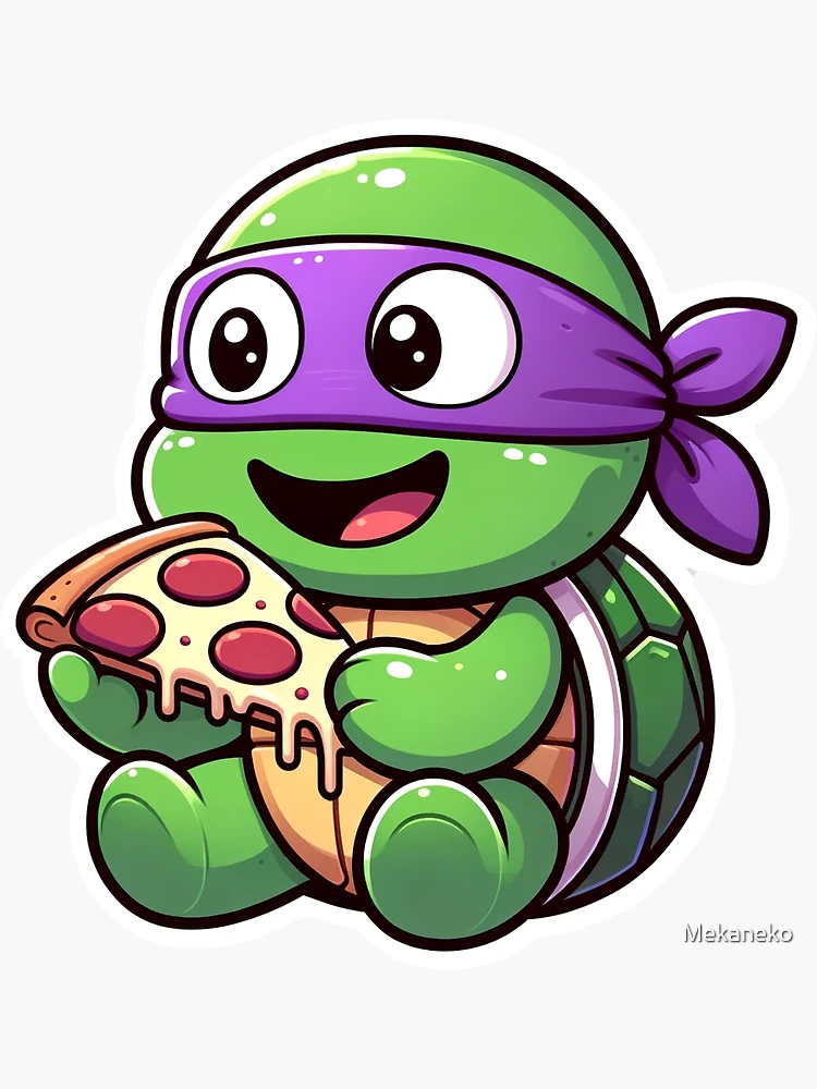 TMNT Baby Donatello eating pizza