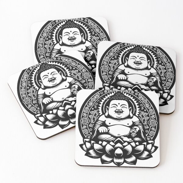 Item preview, Vintage happy mini Buddha with mandala designed and sold by bharuarts.