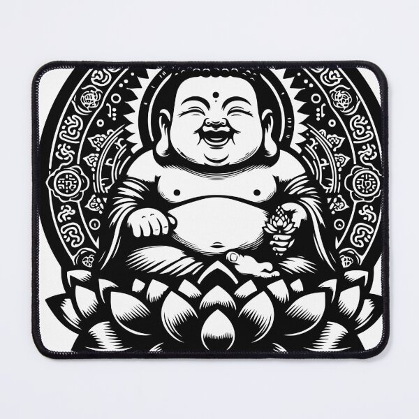 Item preview, Vintage happy mini Buddha with mandala designed and sold by bharuarts.