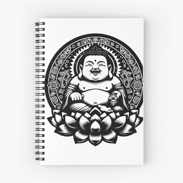 Item preview, Vintage happy mini Buddha with mandala designed and sold by bharuarts.