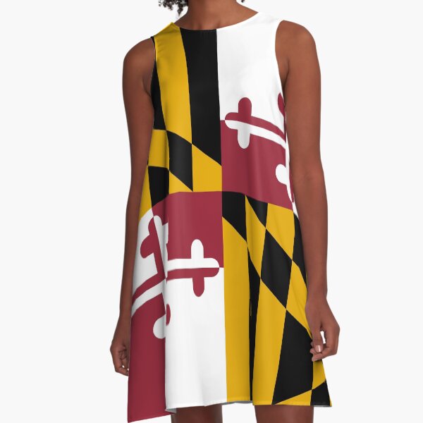 Maryland State Flag A-Line Dress