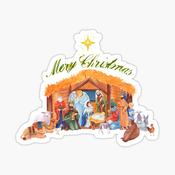 800 Pcs Christmas Religious Stickers Christmas Nativity Stickers Jesus  Sticker Christian Christmas Faith Roll Sticker Labels for Kid Xmas Cards