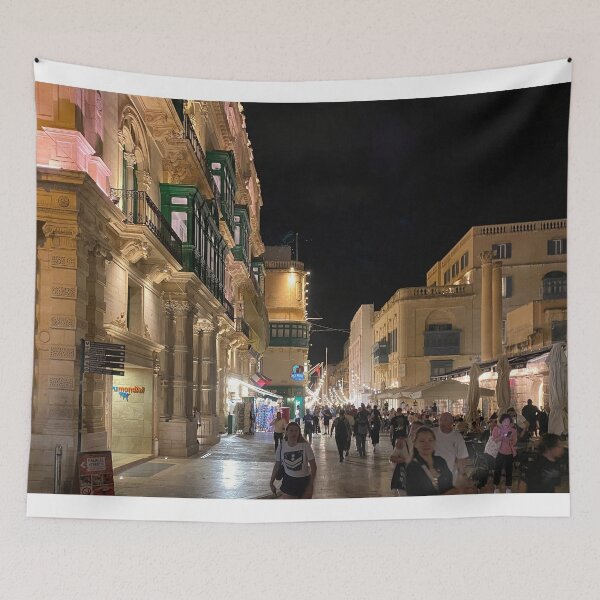 Item preview, Republic Street, Valletta after dark designed and sold by Violaman.