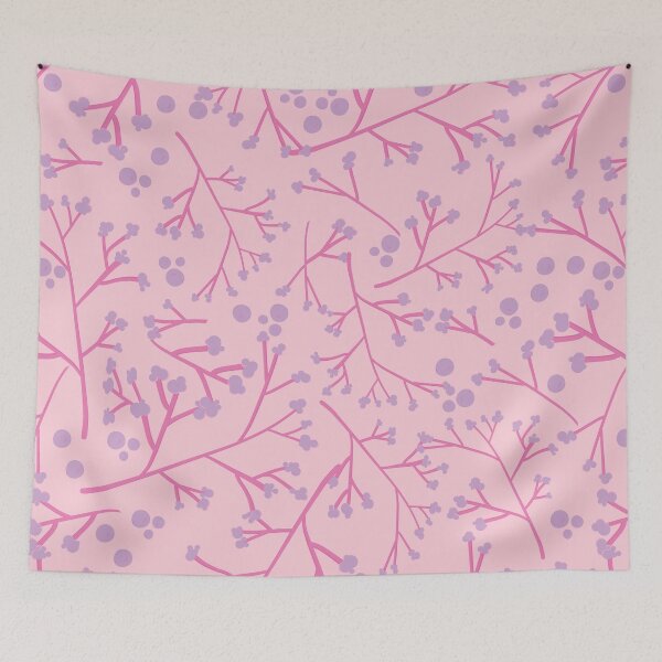 Item preview, Pink Winterberry-Bubble Gum Palette-Retro Look Sweet berries and Branches designed and sold by Annette Chabidon Studio.