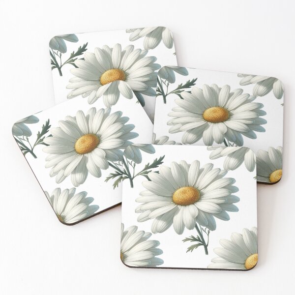 Item preview, White Romantic Daisy pattenr designed and sold by Katbydesign.