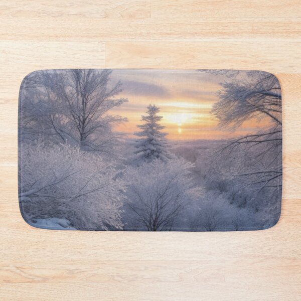 Item preview, snowy winter sunset landscape designed and sold by mikaws.