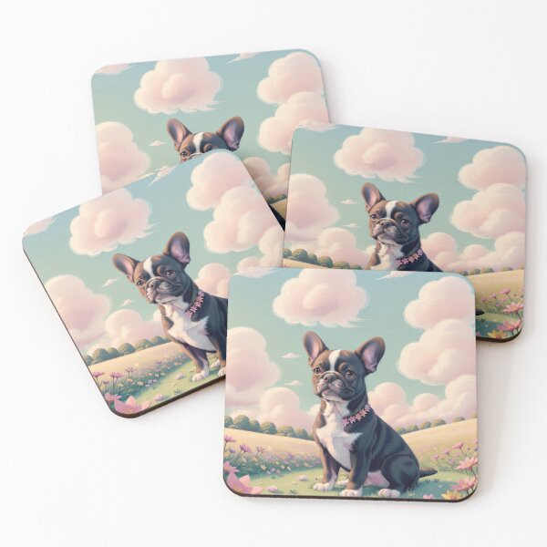 Item preview, Aesthetic portrait  of french bulldog in ludic artwork in paradaise designed and sold by Tio-Tecun.