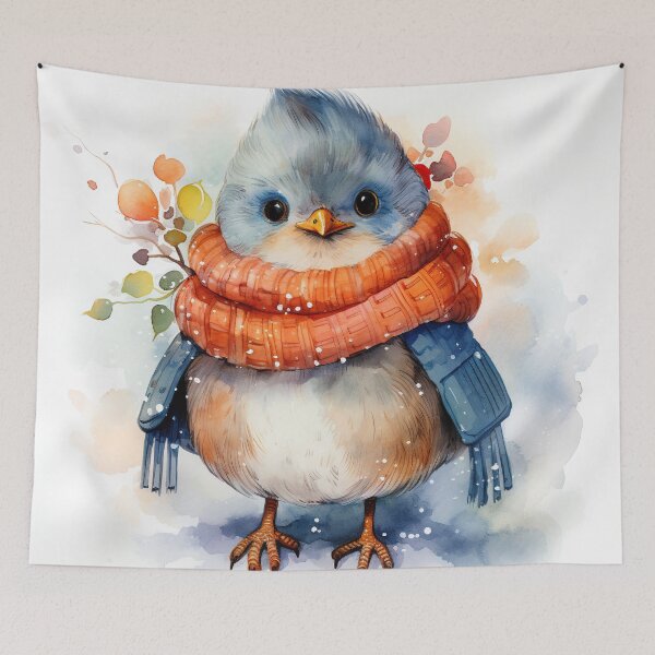 Item preview, Avian Elegance: Bird in a Red Scarf designed and sold by LittleLuvies.