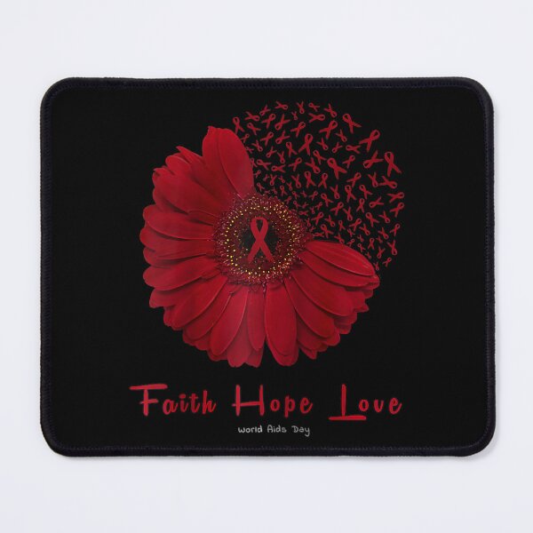 Item preview, Faith Hope Love World Aids Day Awareness Flower Red Ribbon Raglan Baseball Tee designed and sold by EagmianPheolea.