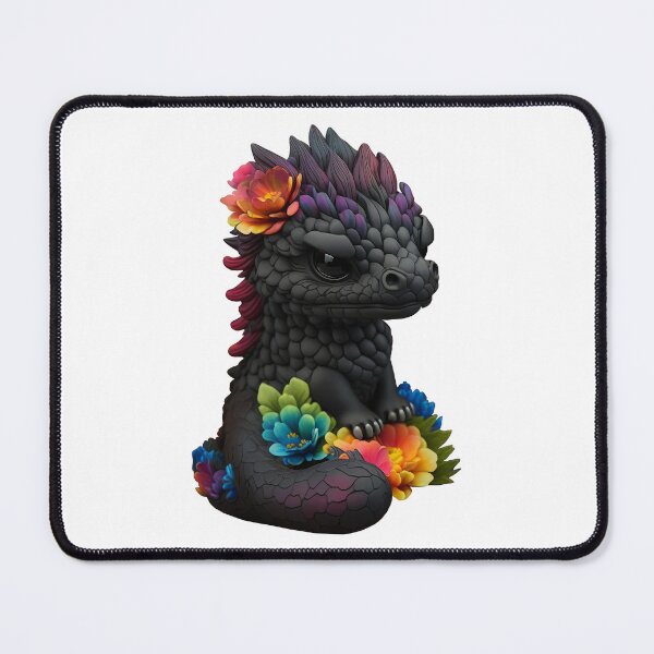 Item preview, Black Dragon with Flowers designed and sold by OldNewAmbient.