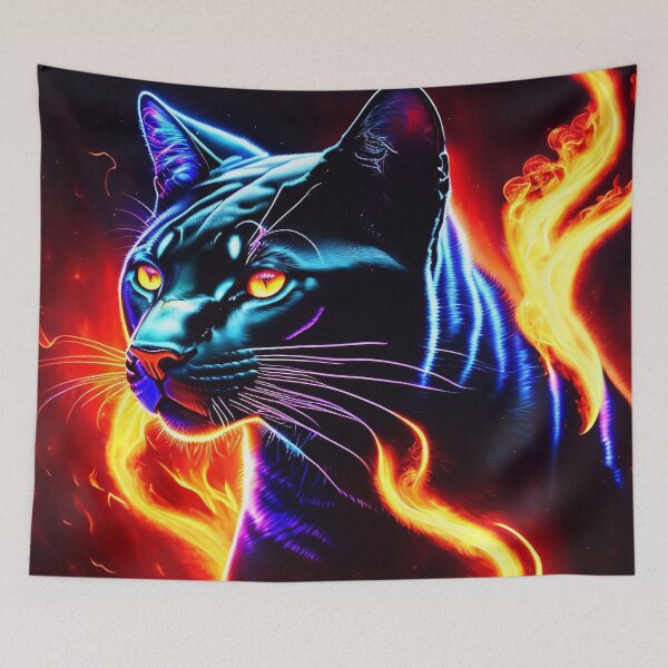 Item preview, Black panther jumping out of flames designed and sold by m-y-A-I-A-R-T-.