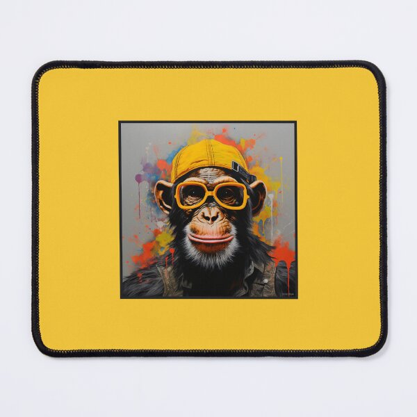 Item preview, Colorful Chimpanzee, chimpanzee in yellow glasses, pop art designed and sold by silent-violin.