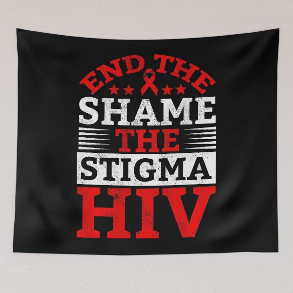 Item preview, End HIV Shame Stigma Red Ribbon Awareness World AIDS Day designed and sold by defabiosofxs.