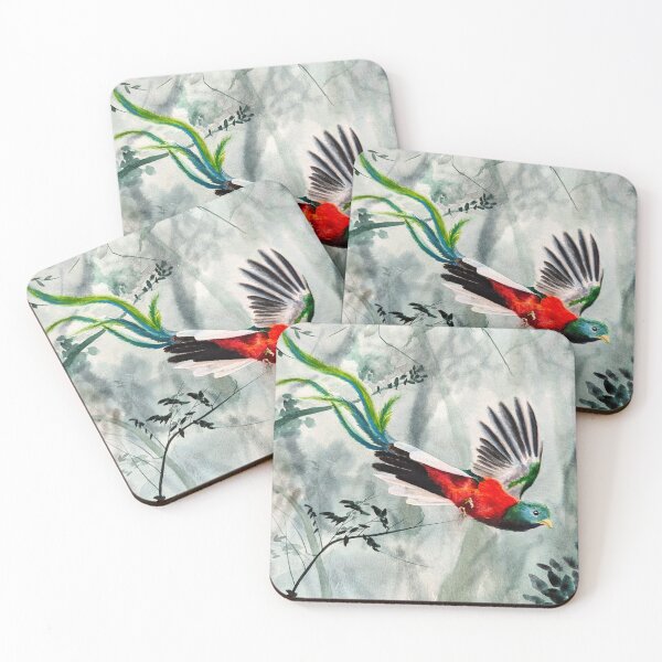 Item preview, Quetzal Flying in Misty Forest designed and sold by julyperson.