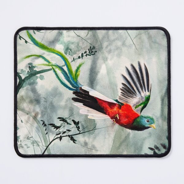 Item preview, Quetzal Flying in Misty Forest designed and sold by julyperson.