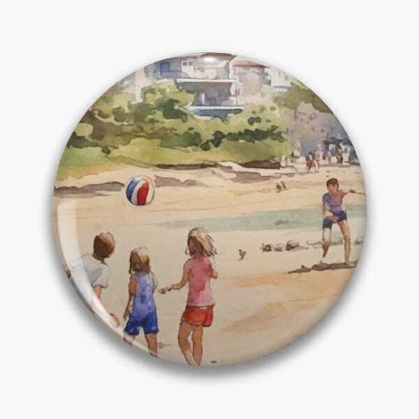 Artikelvorschau, Aquarellzeichnung von Kindern, die am Strand spielen entworfen und verkauft von ailia-hikaru.