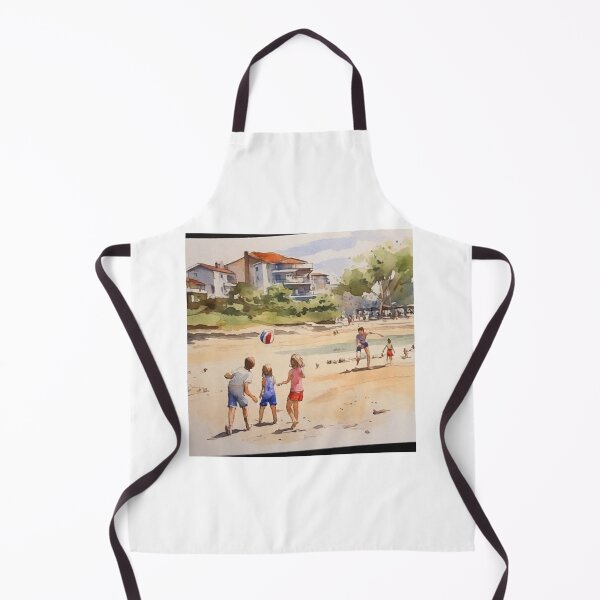 Artikelvorschau, Aquarellzeichnung von Kindern, die am Strand spielen entworfen und verkauft von ailia-hikaru.