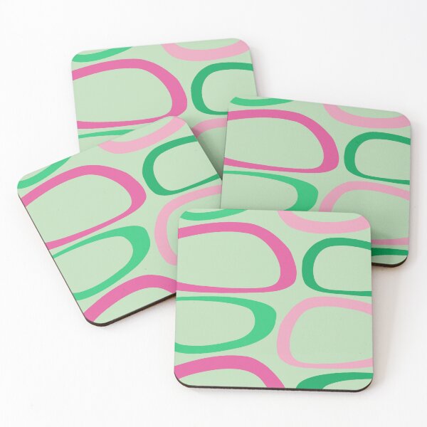 Item preview, Mid Century Modern Abstract 20 Pink, Green designed and sold by trdstudio.