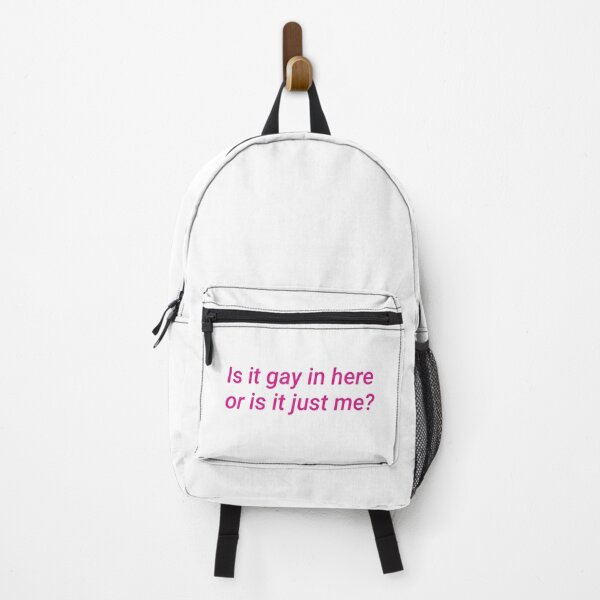 Item preview, Cheeky Pride Humor Statement "Is it gay in here or is it just me?" in Pink designed and sold by KikiValley.