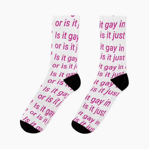 Item preview, Cheeky Pride Humor Statement "Is it gay in here or is it just me?" in Pink designed and sold by KikiValley.