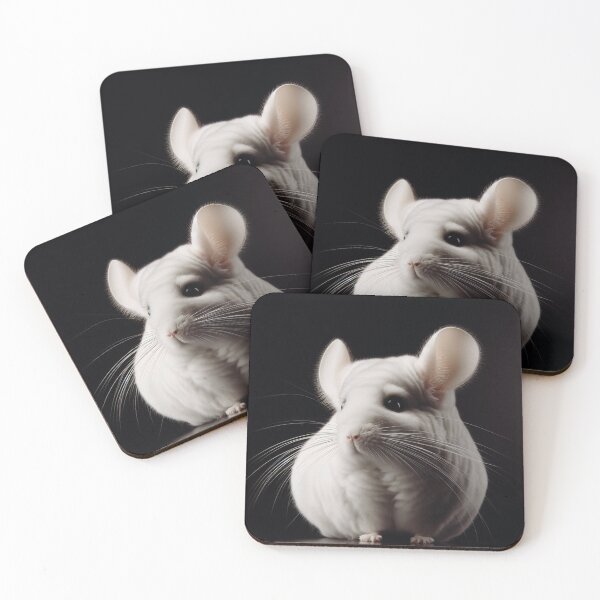 Item preview, Realistic White Mosaic Chinchilla Pawtrait designed and sold by PawtraitRealism.