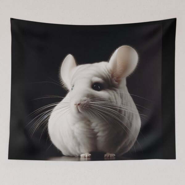 Item preview, Realistic White Mosaic Chinchilla Pawtrait designed and sold by PawtraitRealism.