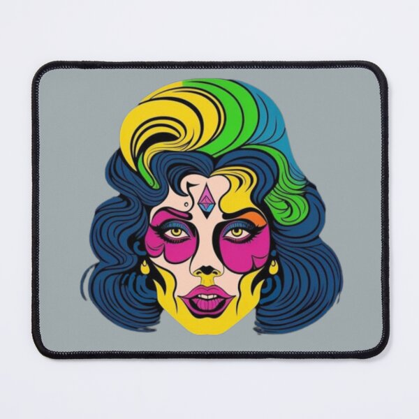Item preview, The abstract psychedelic multicolored face of a woman with classic features designed and sold by JaroDesign2023.