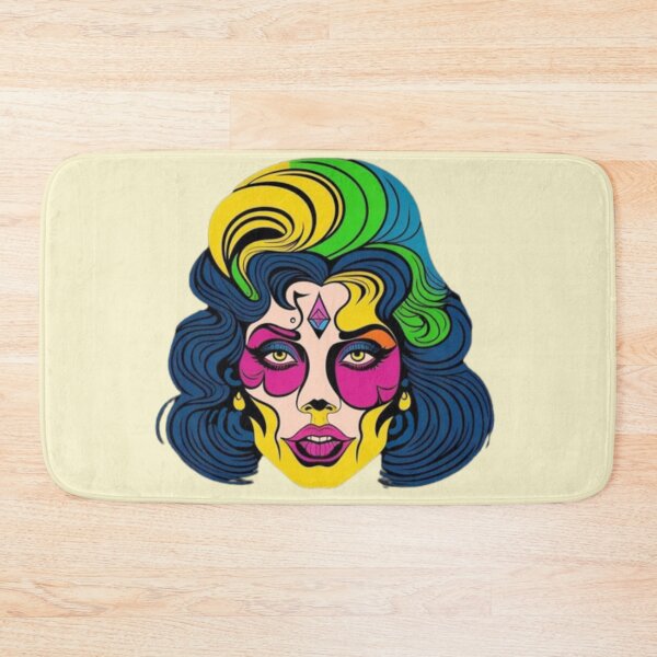 Item preview, The abstract psychedelic multicolored face of a woman with classic features designed and sold by JaroDesign2023.