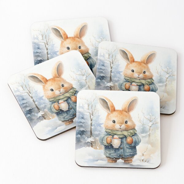 Item preview, Bunny's Winter Bliss: Cozy Mug and Warm Attire designed and sold by LittleLuvies.