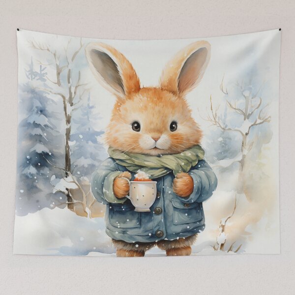 Item preview, Bunny's Winter Bliss: Cozy Mug and Warm Attire designed and sold by LittleLuvies.