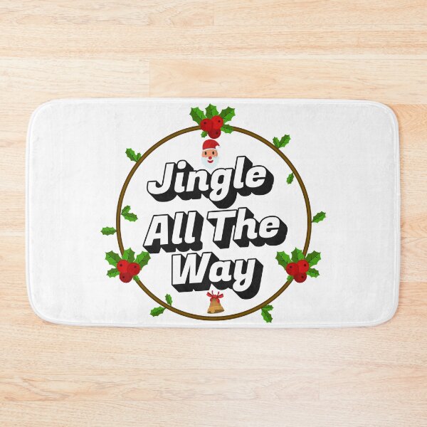 Item preview, Christmas Jingle All The Way Quote with Santa Claus and Holly Berries Frame designed and sold by PugazhLogan.