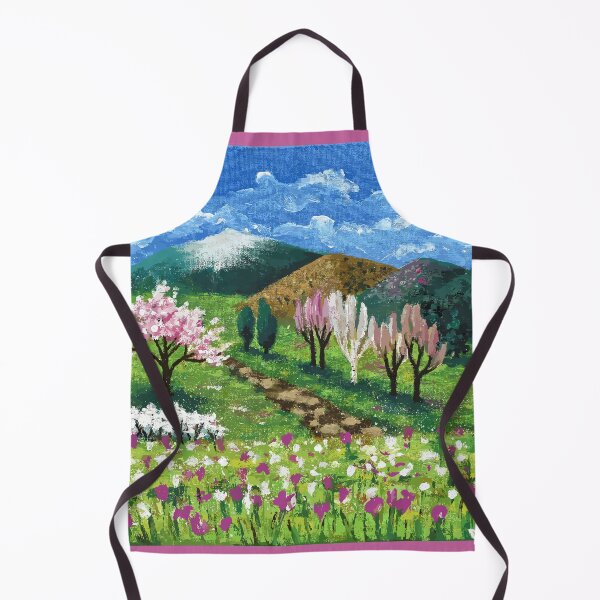 Item preview, Cute flowering trees in the mountain designed and sold by mariya-ivanova.