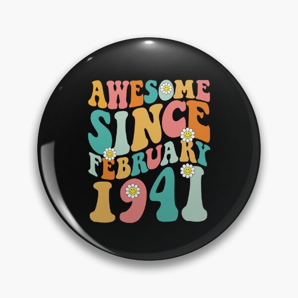 Item preview, Awesome Since February 1941 | Made In 1941 | Retro Groovy Birthday designed and sold by Christina-grich.