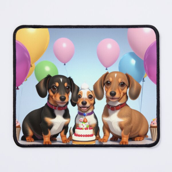 Item preview, Artwork of Dachshund family at fun birthday party designed and sold by Tio-Tecun.
