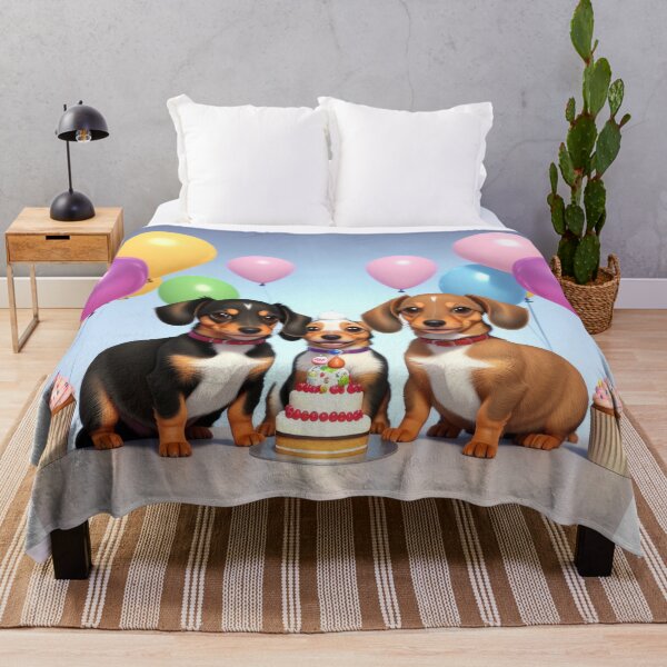 Item preview, Artwork of Dachshund family at fun birthday party designed and sold by Tio-Tecun.