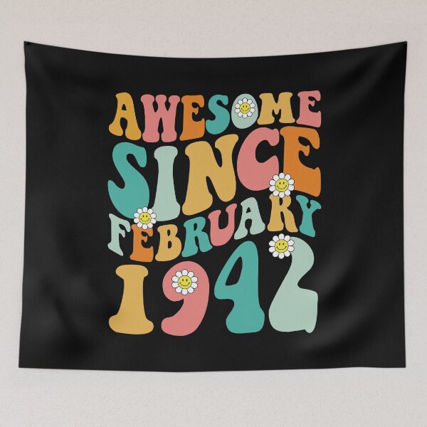 Item preview, Awesome Since February 1942 | Made In 1942 | Retro Groovy Birthday designed and sold by Christina-grich.