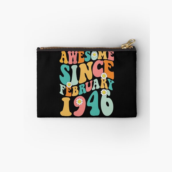 Item preview, Awesome Since February 1946 | Made In 1946 | Retro Groovy Birthday designed and sold by Christina-grich.