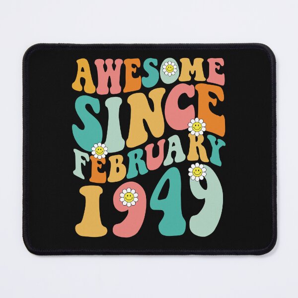 Item preview, Awesome Since February 1949 | Made In 1949 | Retro Groovy Birthday designed and sold by Christina-grich.