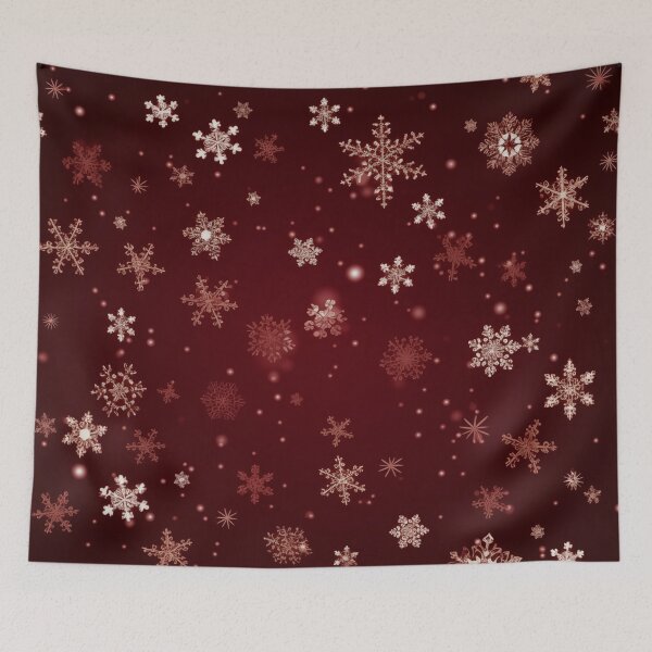 Item preview, CHRISTMAS  |  Snowflakes on Red 1 designed and sold by RedHandedOD.