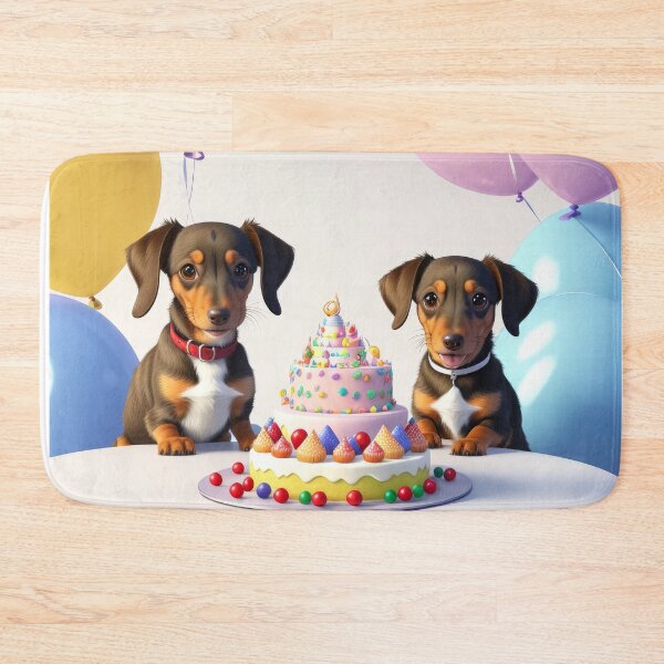Item preview, Dachshund dog puppy beautiful artwork of fun birthday party designed and sold by Tio-Tecun.