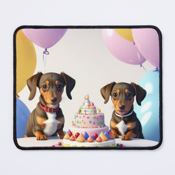 Item preview, Dachshund dog puppy beautiful artwork of fun birthday party designed and sold by Tio-Tecun.