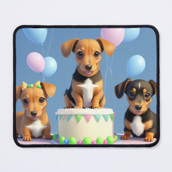 Item preview, Surreal artwork of Dachshund puppy in birthday party designed and sold by Tio-Tecun.
