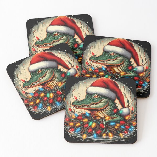 Item preview, American Alligator Hiding in Christmas Lights designed and sold by LemuellTrends.