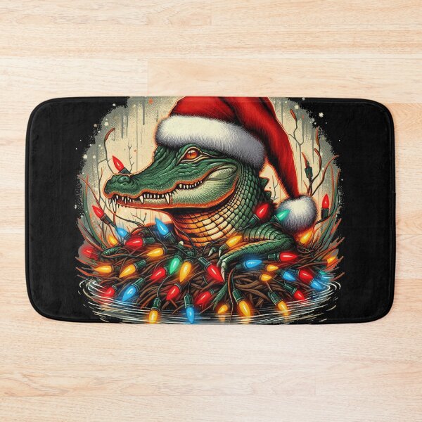 Item preview, American Alligator Hiding in Christmas Lights designed and sold by LemuellTrends.