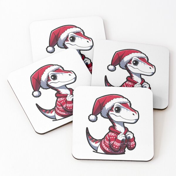 Item preview, Christmas Dinosaur Velociraptor in Red Jumper designed and sold by Mekone.
