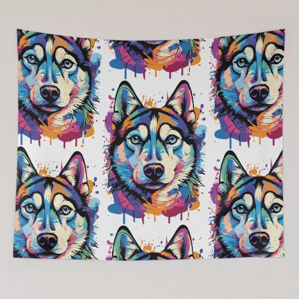 Aperçu de l'œuvre Chien Husky mignon - Husky sibérien créée et vendue par BabyYodaSticker.