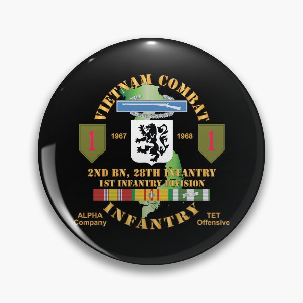 Item preview, Army - Vietnam Combat Infantry w Alpha Company, 2nd Bn 28th Inf 1st Inf Div SSI TET Offensive w VN SVC X 300 designed and sold by Military Insignia Products.