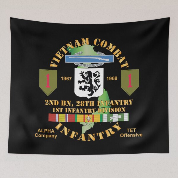 Item preview, Army - Vietnam Combat Infantry w Alpha Company, 2nd Bn 28th Inf 1st Inf Div SSI TET Offensive w VN SVC X 300 designed and sold by Military Insignia Products.