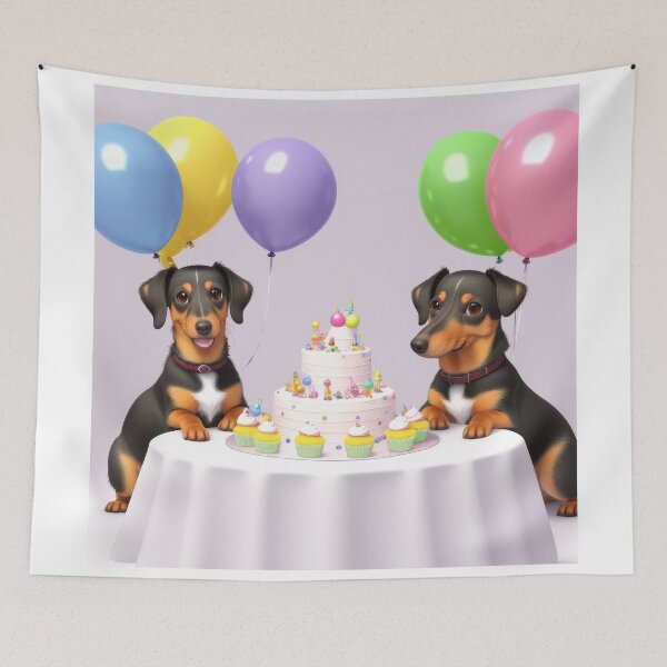 Item preview, Sureal Dachshund dog artwork in fun birthday party designed and sold by Tio-Tecun.