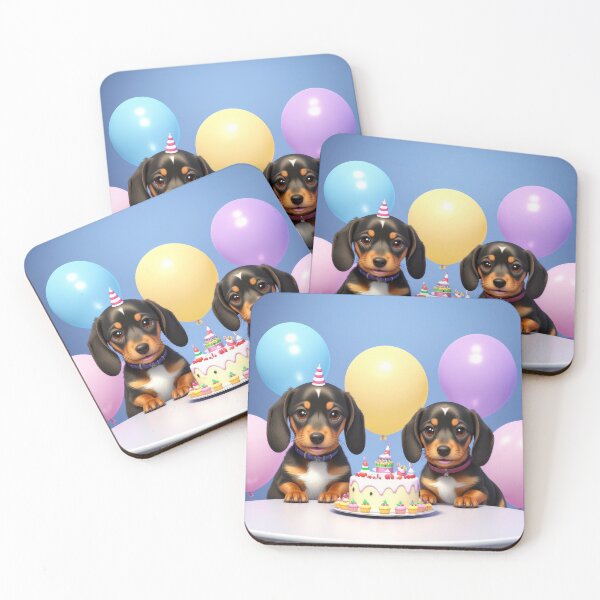 Item preview, Adorable Dachshund dog puppy in birthday party designed and sold by Tio-Tecun.